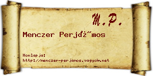 Menczer Perjámos névjegykártya